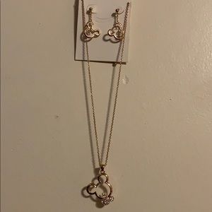 Rose Gold Mickey Mouse Jewelry Set